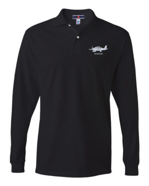 SR22 SR21 Aircraft Long Sleeve Polo, Air Plane SR22T Shirt, SR-22 with Custom Tail Number Polo