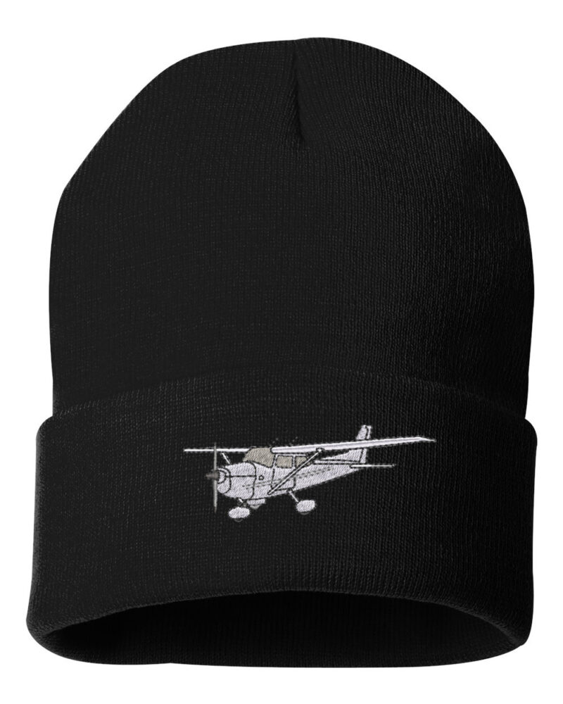 25B Cesna 172 Plane With Custom Tail Beanie Black