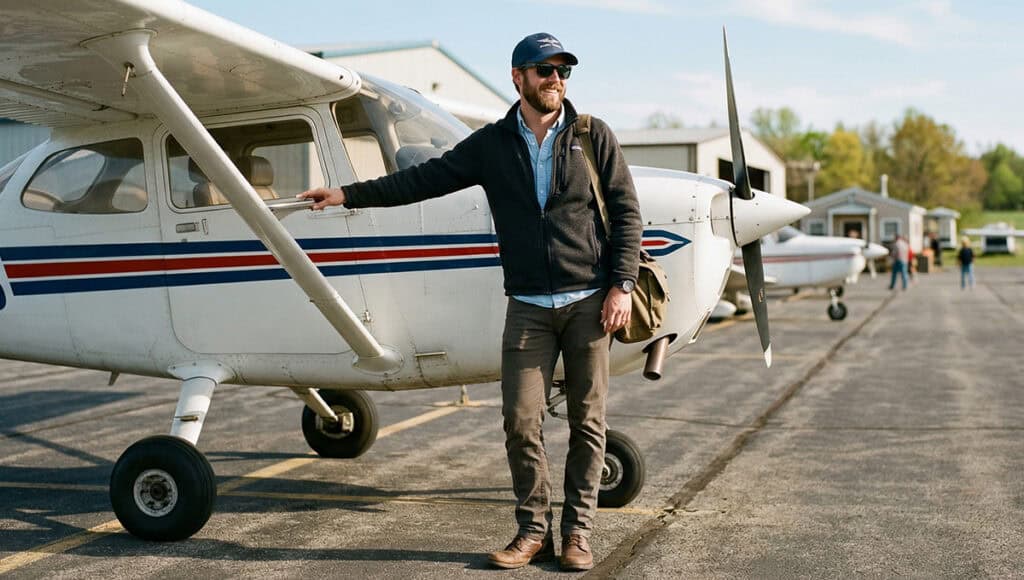 Pilot sunglasses and hat for pilots, combining style and protection for safe flying experiences.