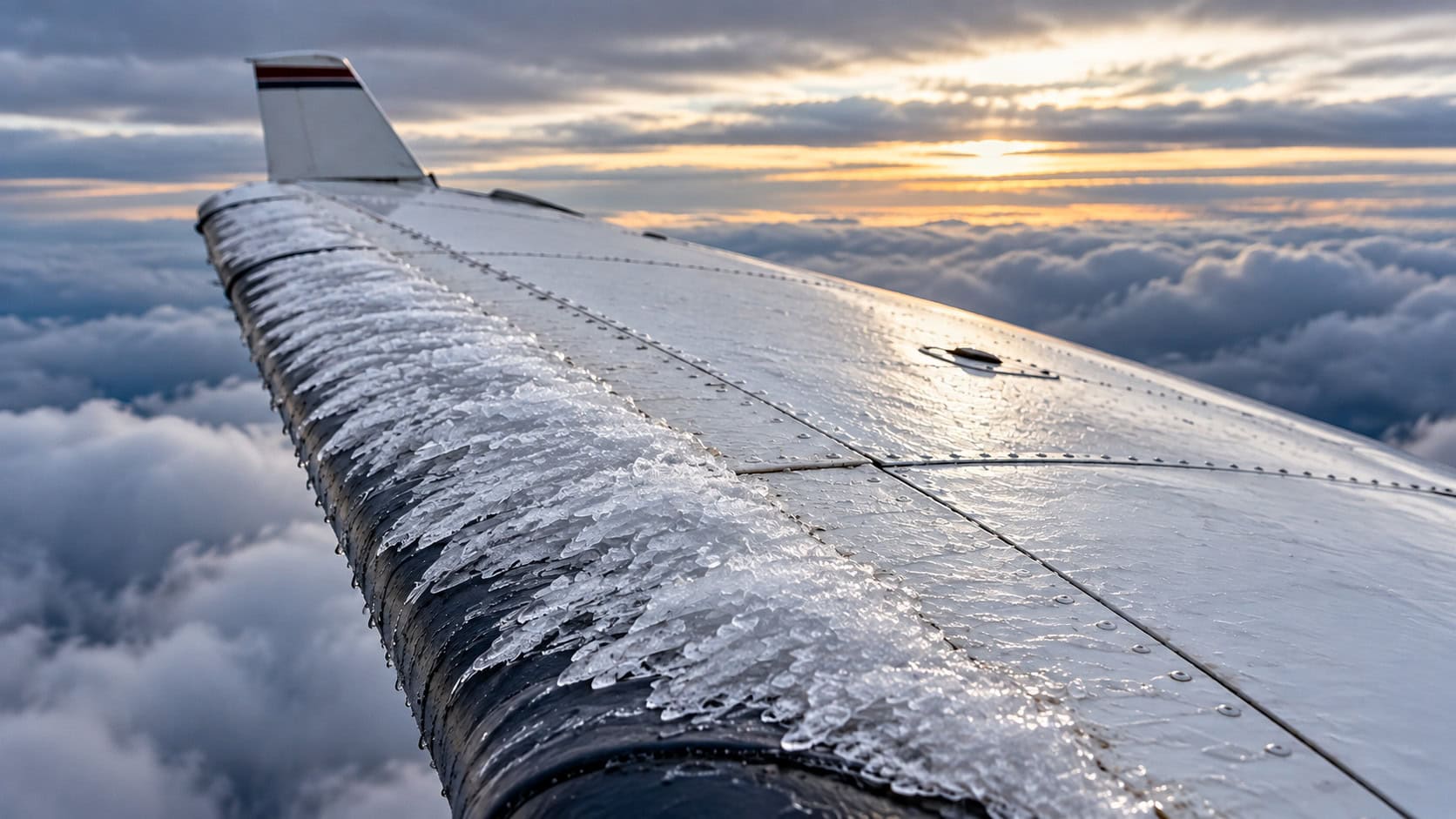 Ice accumulation on a general aviation aircraft surface during cold-weather flight